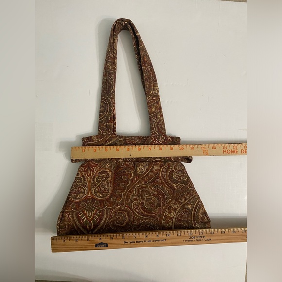 Vintage Drawstring Tapestry Handmade Bucket Shoulder bag Brown Paisley Fall - Picture 4 of 15